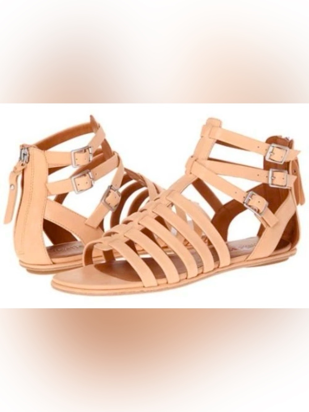 ✨GENTLE SOULS NIB Leather Boho Comfort Gladiator Sandals Camel 6.5 Quick Break